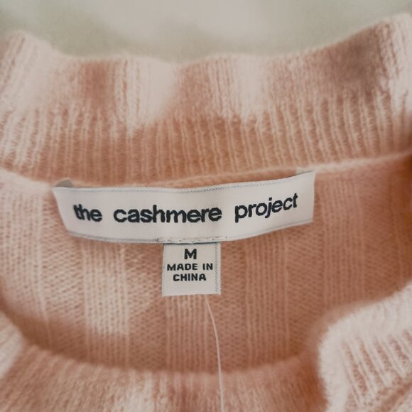 The Cashmere Project Pink Ribbed Crewneck Sweater Ruffle Trim Women's Size M NWT - Picture 8 of 16